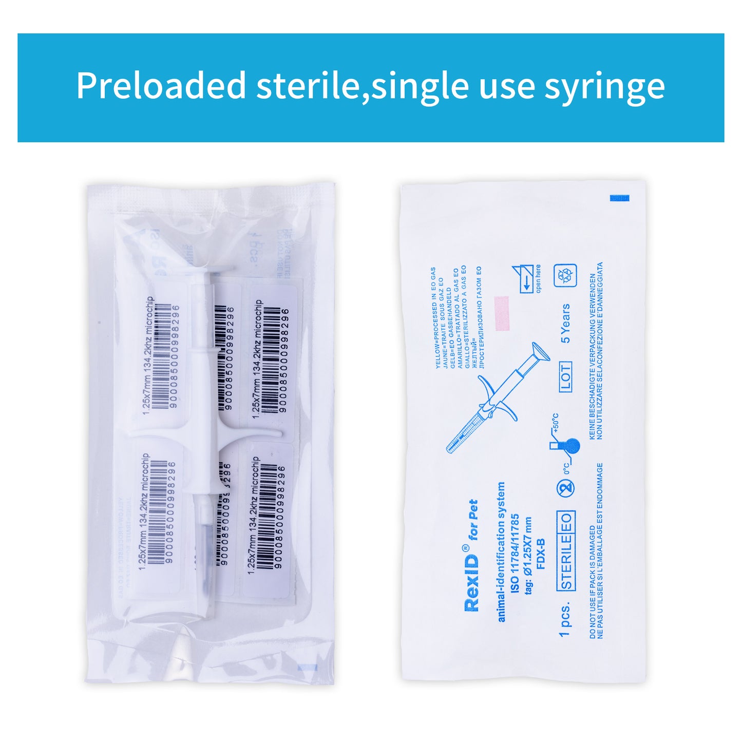 1.25mm 7mm Pet Microchip ISO Standard FDX-B