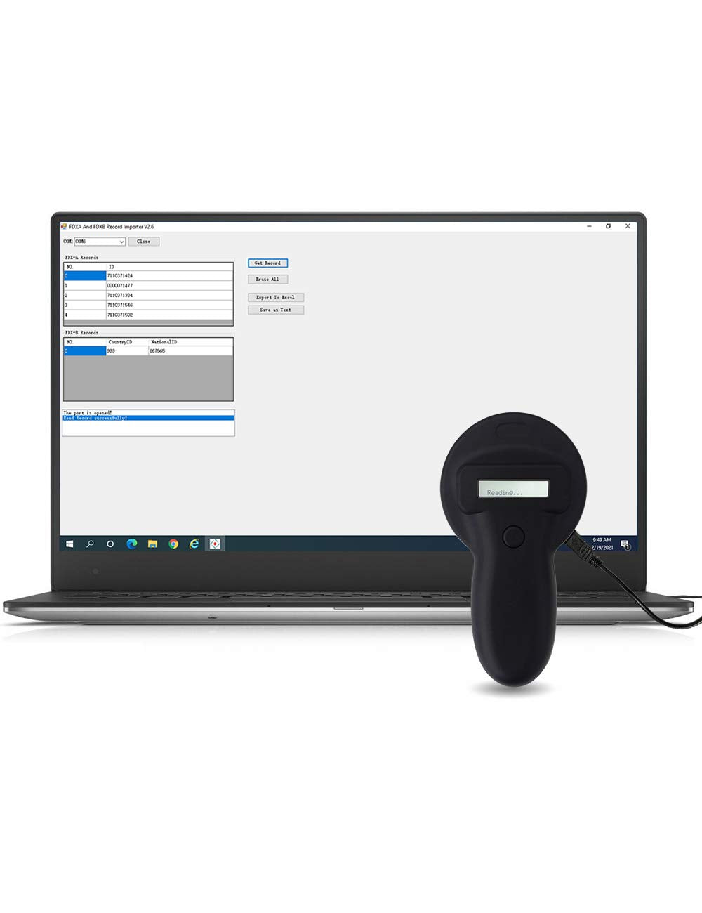 Pet Microchip Scanner Supporting 10 Digit Chips and 15 Digit Chips,Stores up to 8000 Data Records