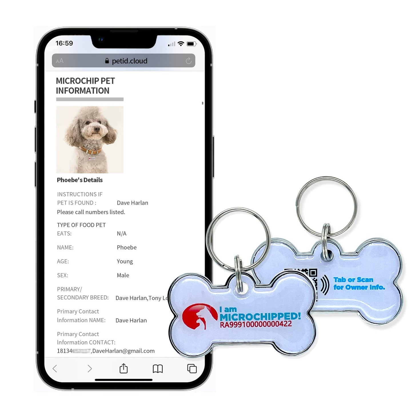 1.25mm7mm Pet Microchip Implant Kit with Smart QR Code ID Tag
