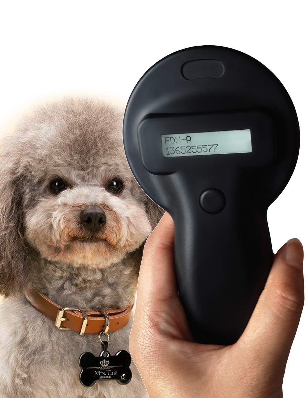 Pet Microchip Scanner Supporting 10 Digit Chips and 15 Digit Chips,Stores up to 8000 Data Records
